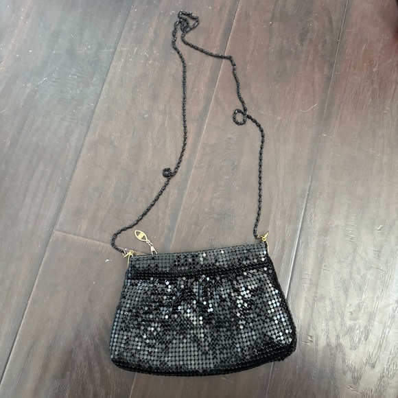 Vintage glam Sequin Crossbody Bag - Black fairy goth whimsy art deco - Picture 2 of 6